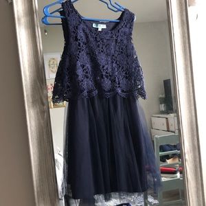 Navy blue dress with tulle